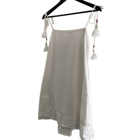 Nibi MTK White & Red Linen Tassels Dress - Picture 2 of 4